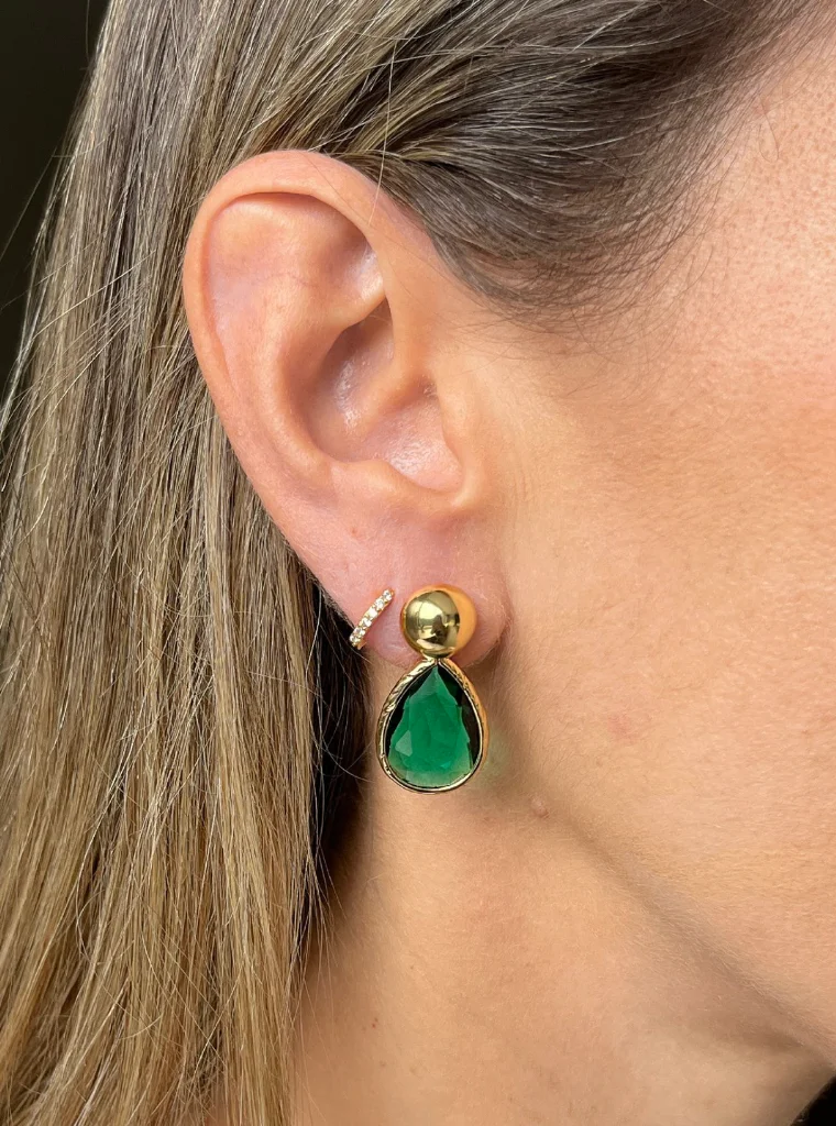 Green Drop Earrings - Imagen 2